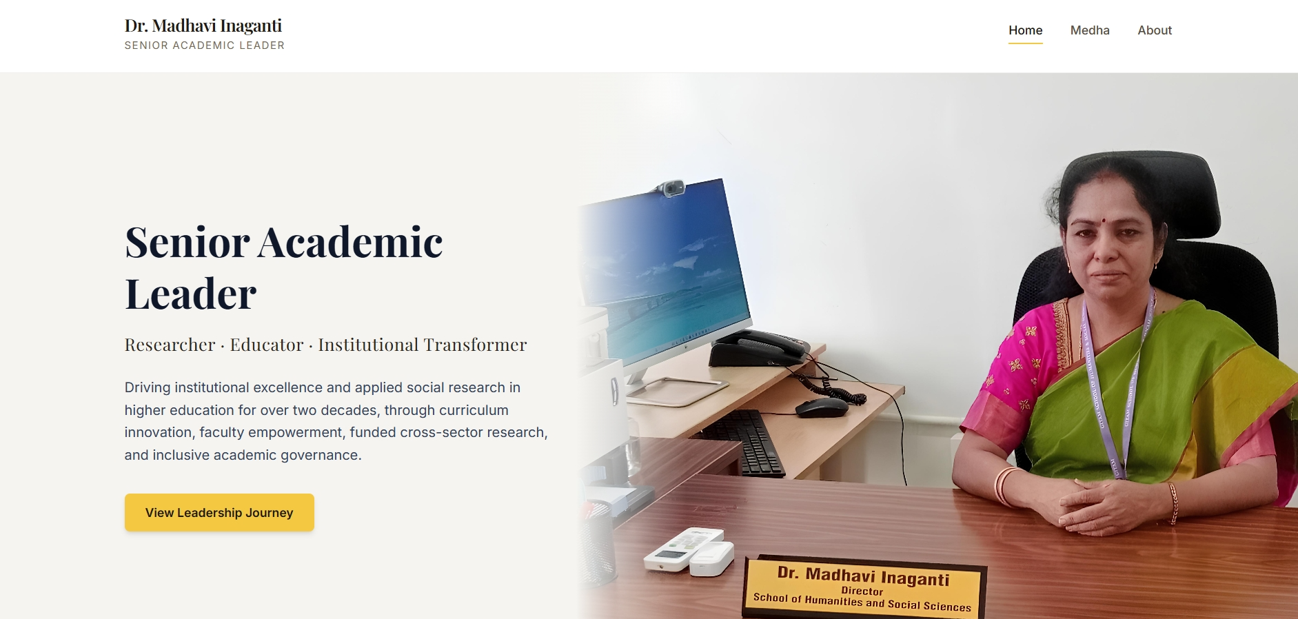 Introducing the advisory practice alongside the founder’s academic work.